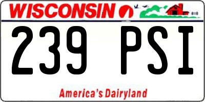 WI license plate 239PSI