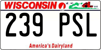 WI license plate 239PSL