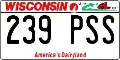WI license plate 239PSS