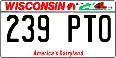 WI license plate 239PTO