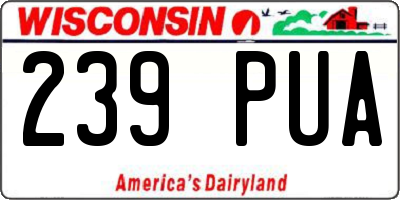 WI license plate 239PUA