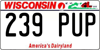 WI license plate 239PUP