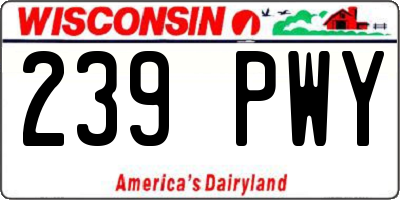 WI license plate 239PWY