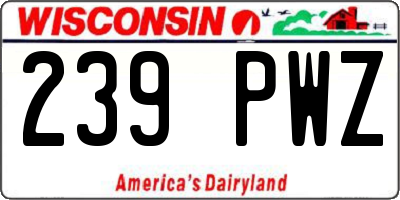 WI license plate 239PWZ