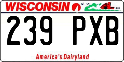 WI license plate 239PXB