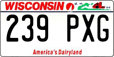 WI license plate 239PXG