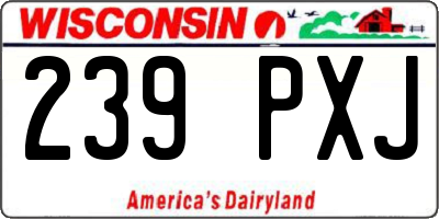 WI license plate 239PXJ