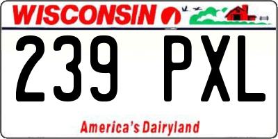 WI license plate 239PXL