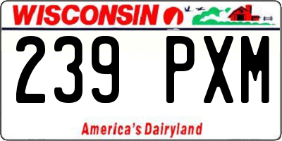 WI license plate 239PXM