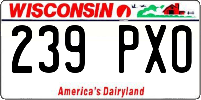 WI license plate 239PXO