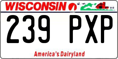 WI license plate 239PXP