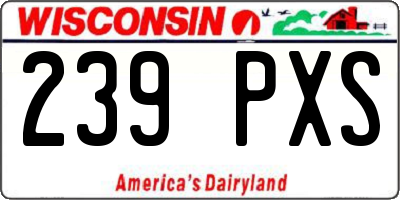 WI license plate 239PXS
