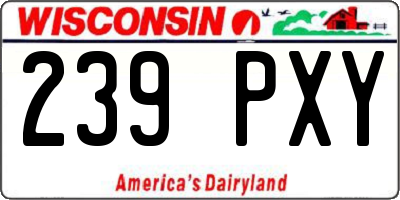 WI license plate 239PXY