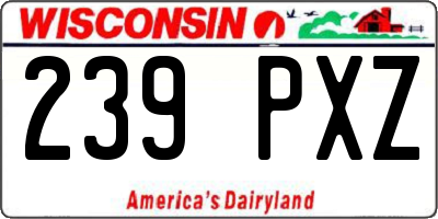 WI license plate 239PXZ