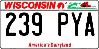 WI license plate 239PYA