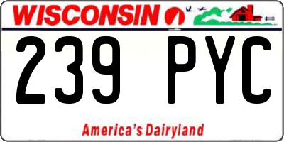 WI license plate 239PYC