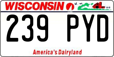 WI license plate 239PYD
