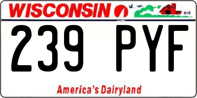WI license plate 239PYF