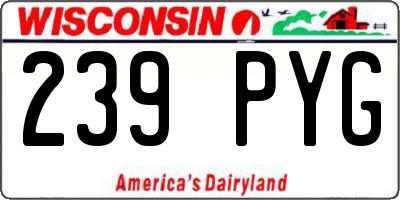 WI license plate 239PYG