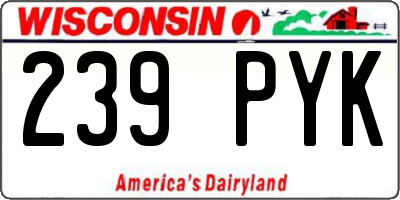 WI license plate 239PYK