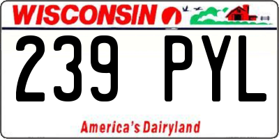 WI license plate 239PYL