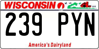 WI license plate 239PYN