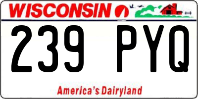WI license plate 239PYQ