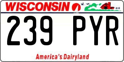 WI license plate 239PYR