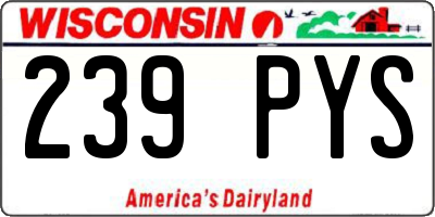 WI license plate 239PYS