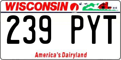WI license plate 239PYT