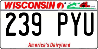 WI license plate 239PYU