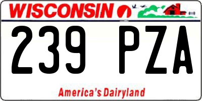 WI license plate 239PZA