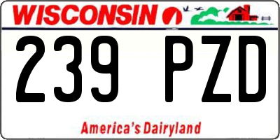 WI license plate 239PZD