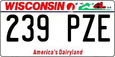 WI license plate 239PZE