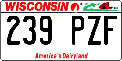 WI license plate 239PZF