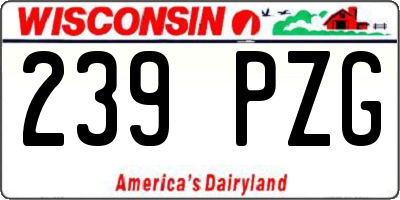 WI license plate 239PZG