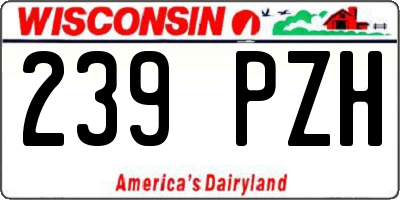 WI license plate 239PZH
