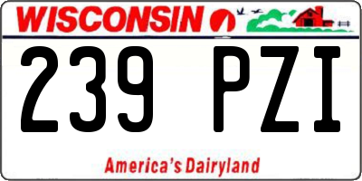 WI license plate 239PZI