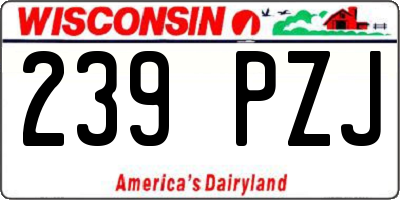 WI license plate 239PZJ