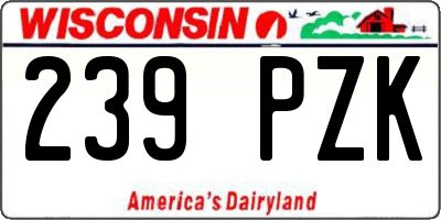 WI license plate 239PZK