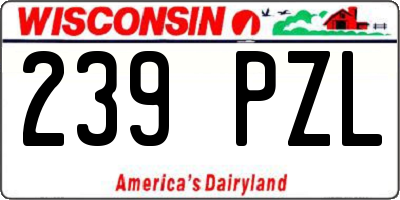 WI license plate 239PZL
