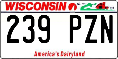 WI license plate 239PZN