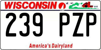 WI license plate 239PZP