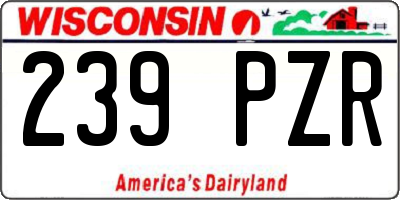 WI license plate 239PZR