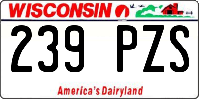 WI license plate 239PZS