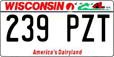 WI license plate 239PZT