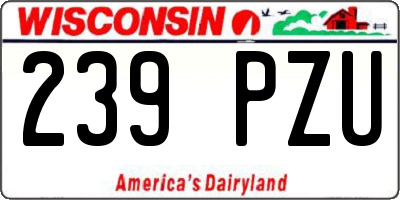WI license plate 239PZU