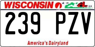 WI license plate 239PZV