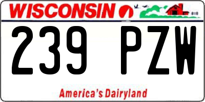 WI license plate 239PZW