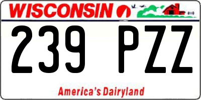 WI license plate 239PZZ